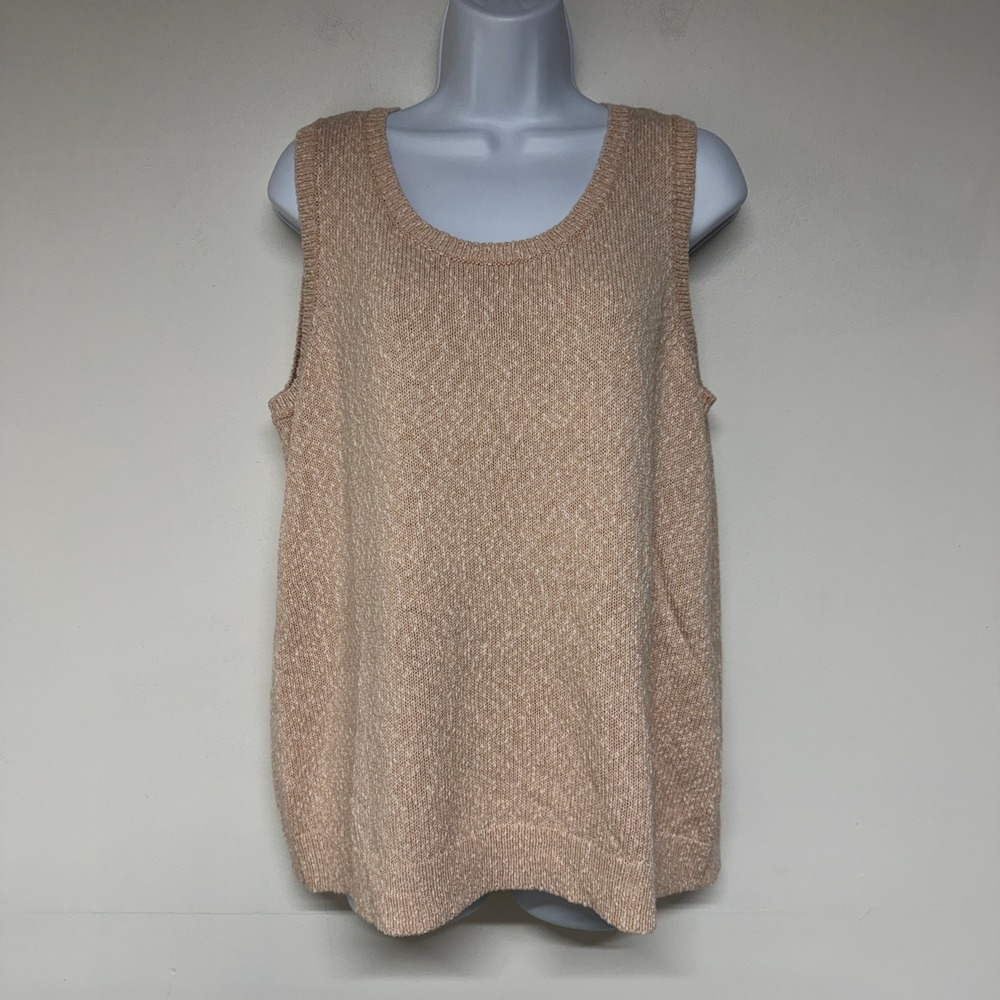 J. Jill  Women's Medium Peach Pink Cotton Knit Sleeveless Sweater Tank Top
